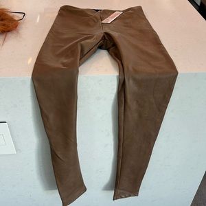 Leather leggings Aqua